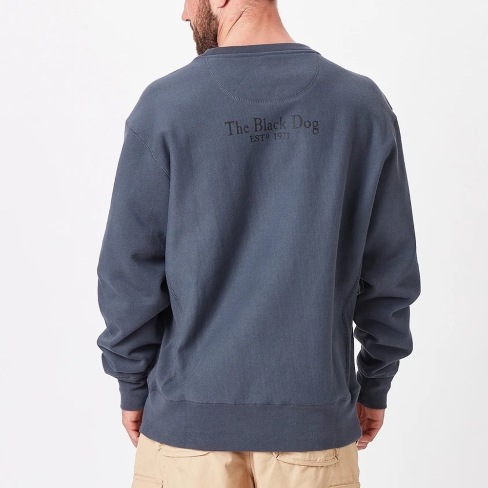 The Black Dog Navy Blue Crewneck Sweatshirt with Black Dog Graphic - Picture 9 of 11